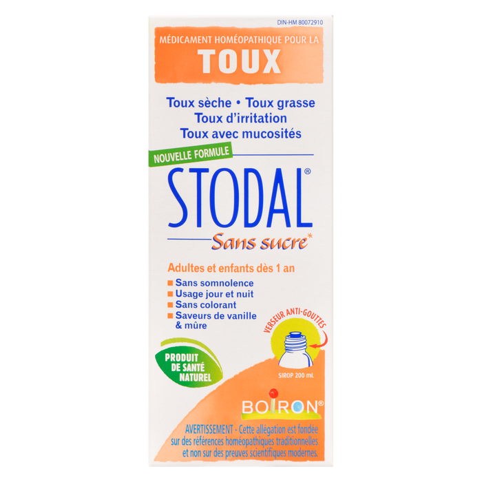 Sirop Stodal Boiron Sans Sucre Adultes &amp; Enfants dès 1 An 200 ml