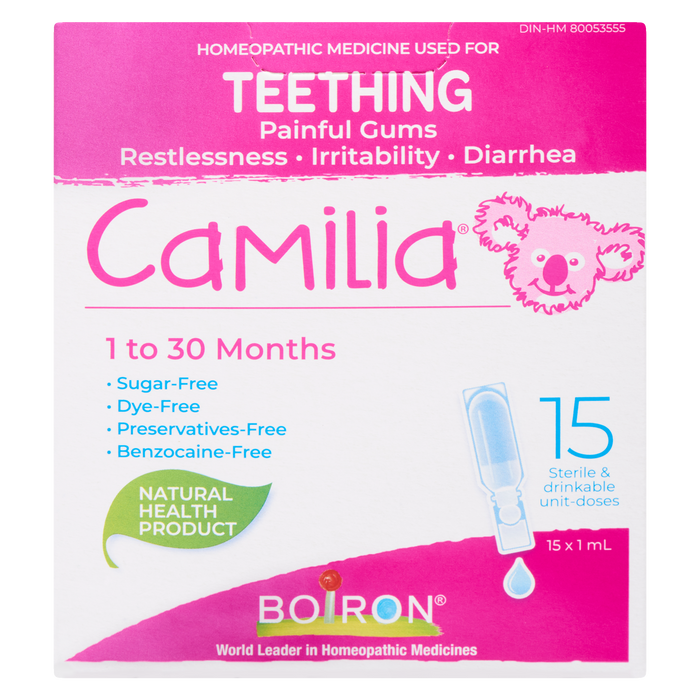 Boiron Camilia Dentition 1 à 30 Mois 15 Unidoses Stériles Buvables x 1 ml