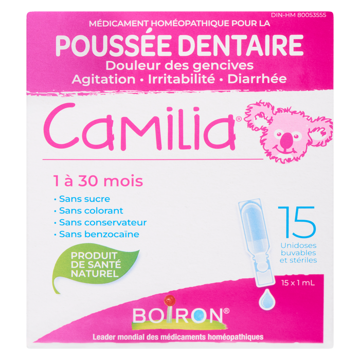 Boiron Camilia Dentition 1 à 30 Mois 15 Unidoses Stériles Buvables x 1 ml