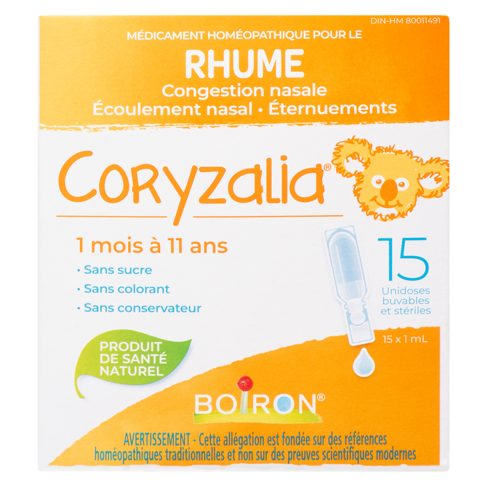 Boiron Coryzalia Rhume 1 Mois à 11 Ans 15 Unidoses Stériles Buvables x 1 ml