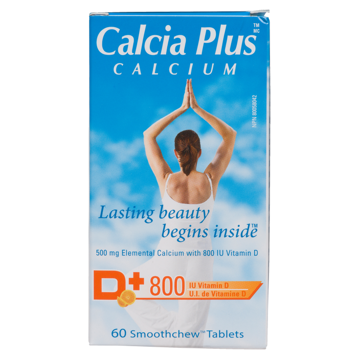 Calcia Plus Calcium D+ 800 UI Vitamine D 60 comprimés à mâcher