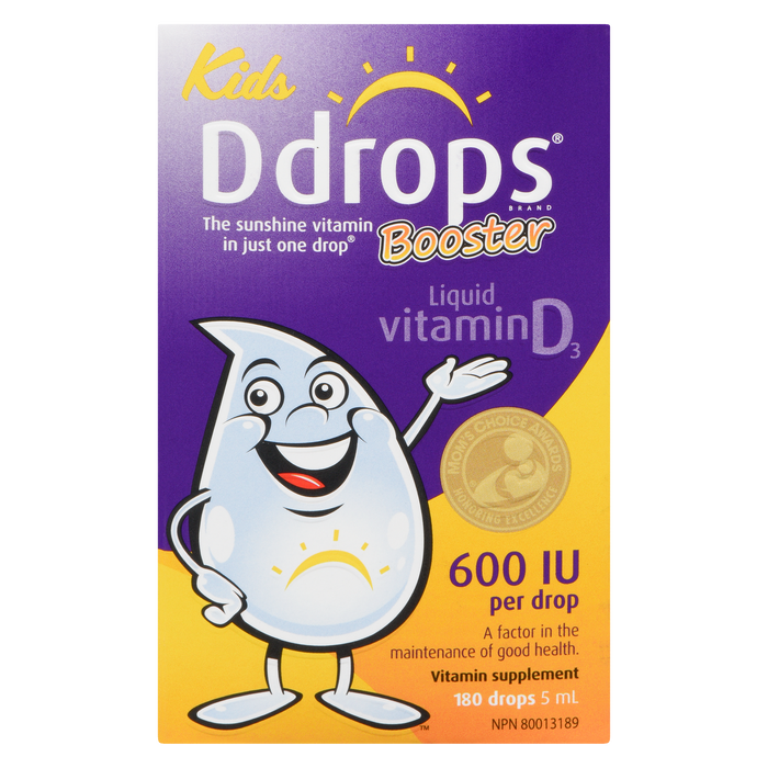 Ddrops Kids Booster de vitamine D₃ liquide 600 UI 180 gouttes 5 ml