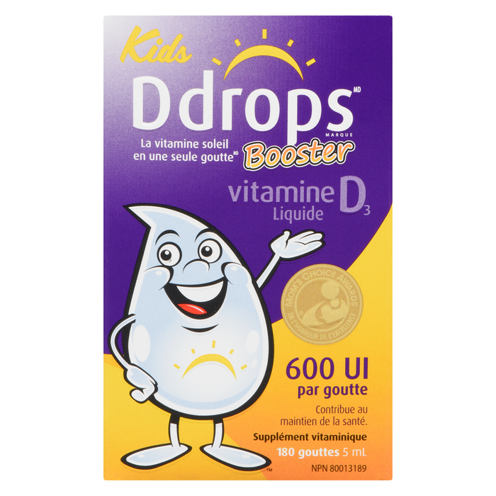Ddrops Kids Booster de vitamine D₃ liquide 600 UI 180 gouttes 5 ml