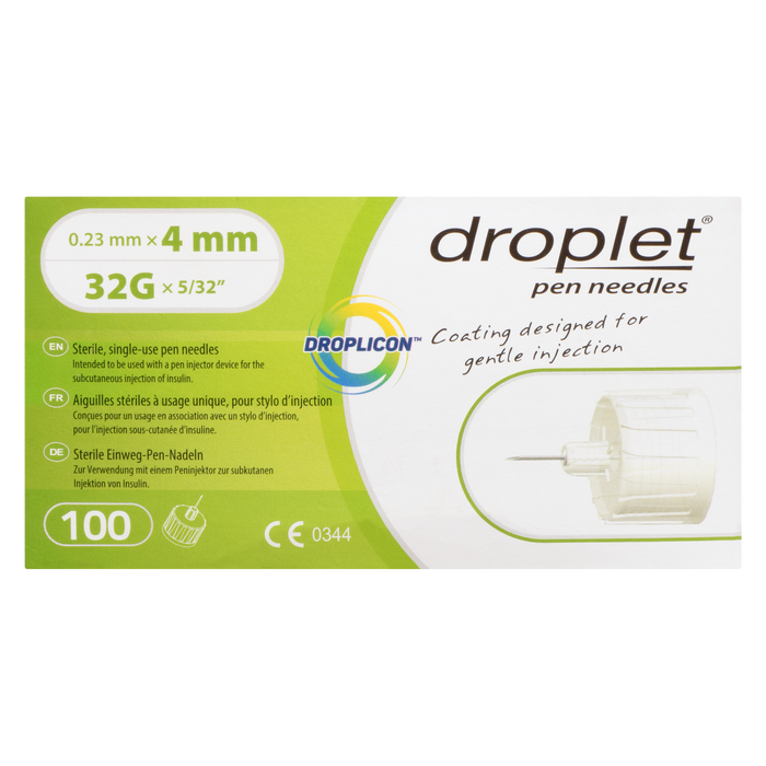 Aiguilles pour stylo Droplet Droplicon 0,23 mm x 4 mm