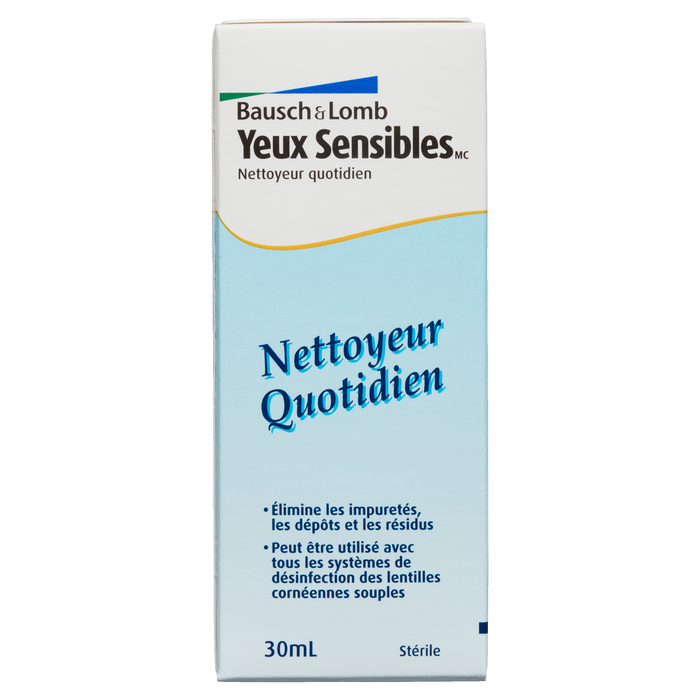 Nettoyant quotidien stérile Bausch &amp; Lomb Yeux sensibles 30 ml