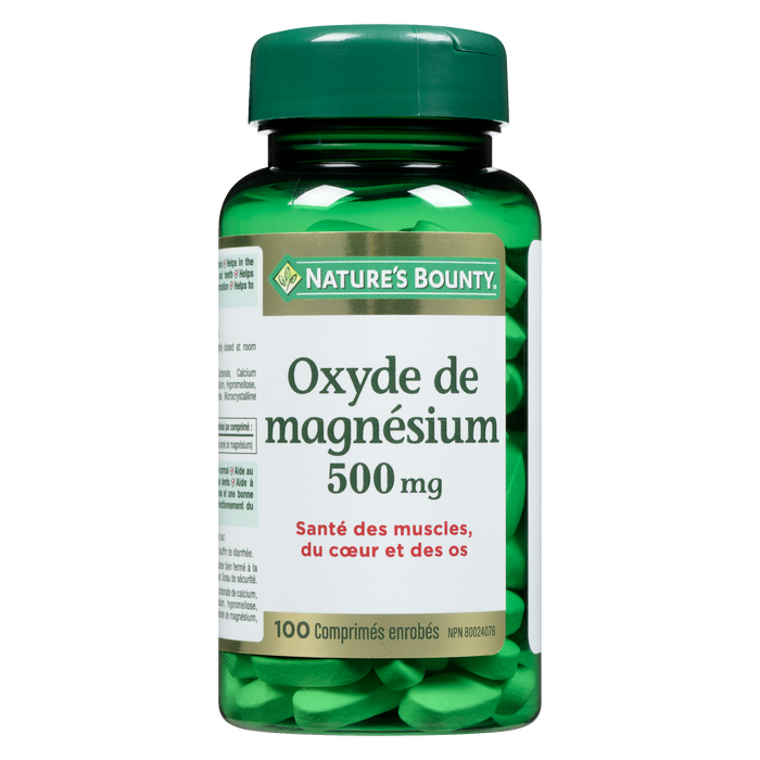 Nature's Bounty Magnesium Oxide 500 mg 100 Coated Tablets