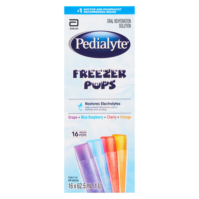 Glaces glacées Pedialyte 16 glaces glacées x 62,5 ml (1 L)