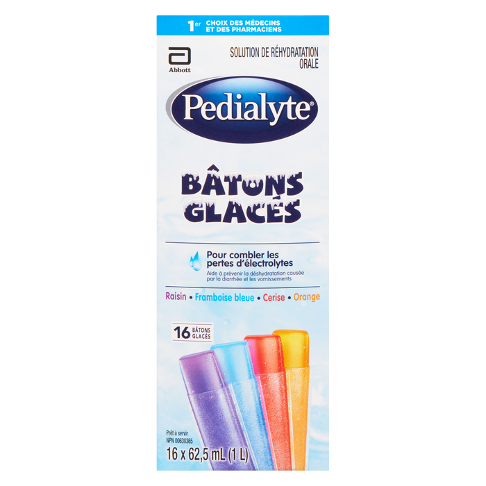 Glaces glacées Pedialyte 16 glaces glacées x 62,5 ml (1 L)