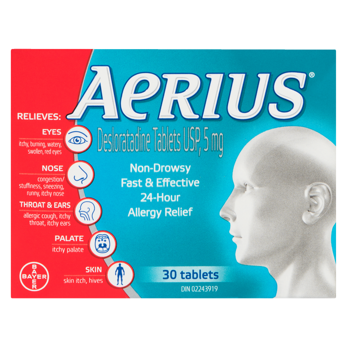 Aerius Desloratadine Tablets USP, 5 mg 30 Tablets