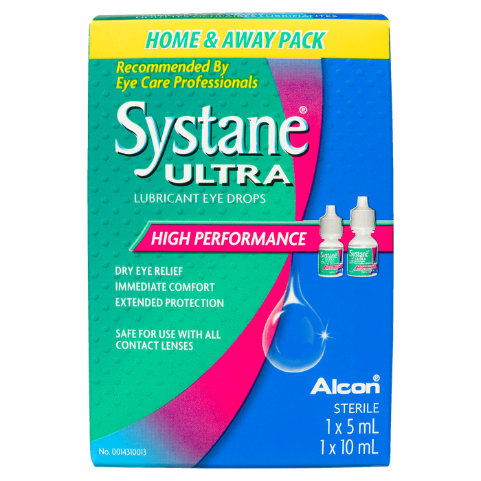 Systane Ultra Lubricant Eye Drops Sterile Home & Away Pack