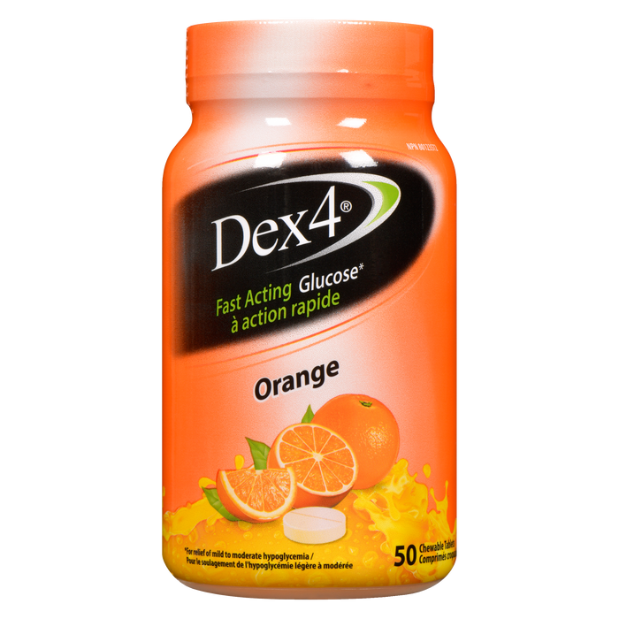 Dex4 Glucose à action rapide Orange 50 comprimés à croquer