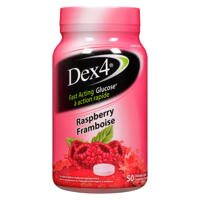 Dex4 Glucose à action rapide Framboise 50 comprimés à croquer