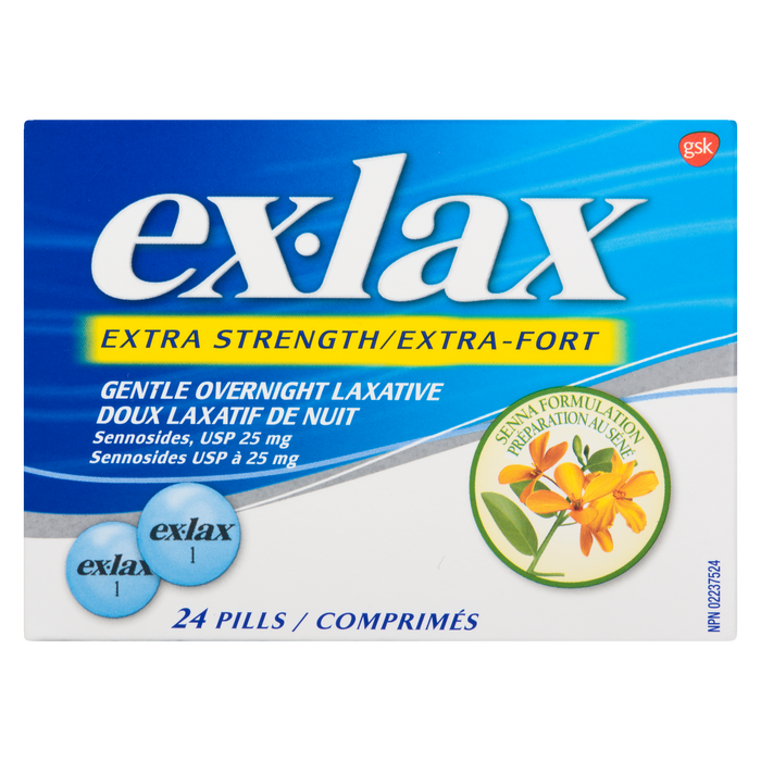 Ex-Lax Gentle Overnight Laxative Extra Strength 24 Pills