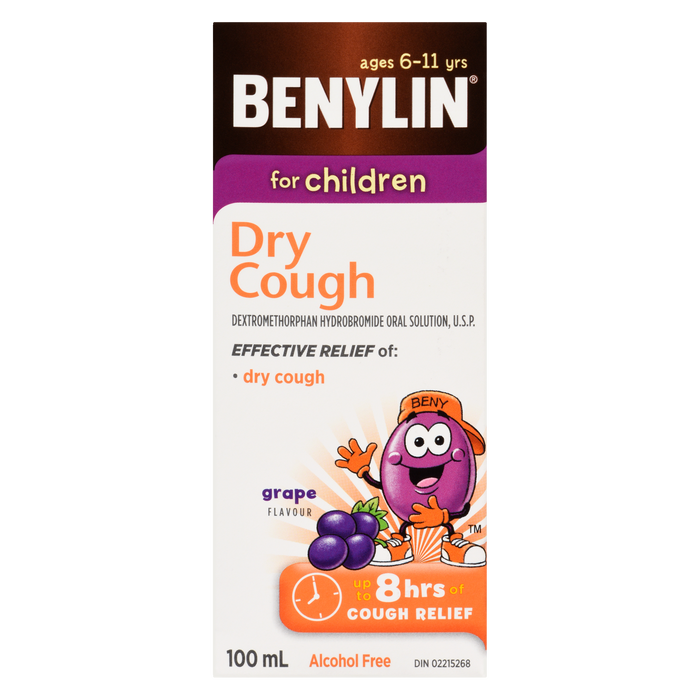 Benylin contre la toux sèche, saveur raisin pour enfants, 100 ml