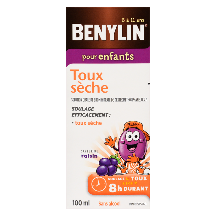 Benylin contre la toux sèche, saveur raisin pour enfants, 100 ml