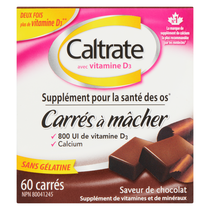 Caltrate Bone Health Supplement - Mâches molles au goût de chocolat, 60 mâches