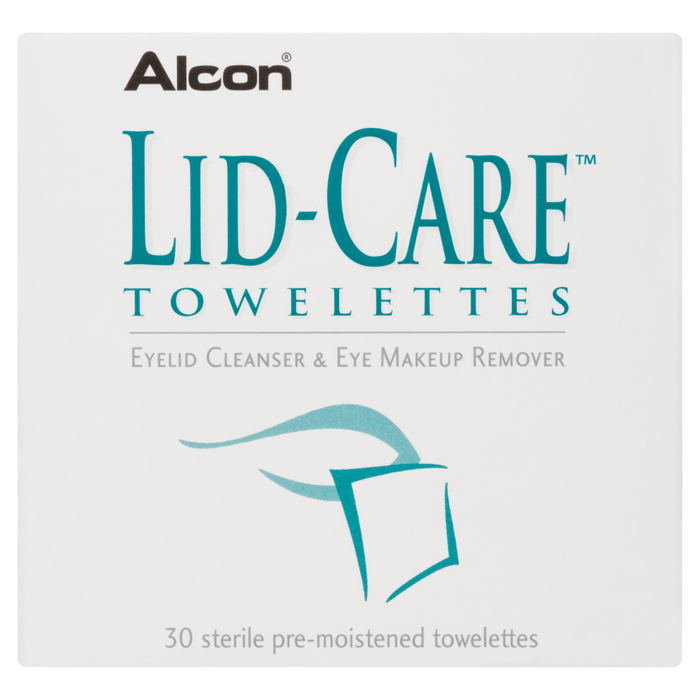 Alcon Lid-Care Eyelid Cleanser & Eye Makeup Remover 30 Sterile Pre-Moistened Towelettes