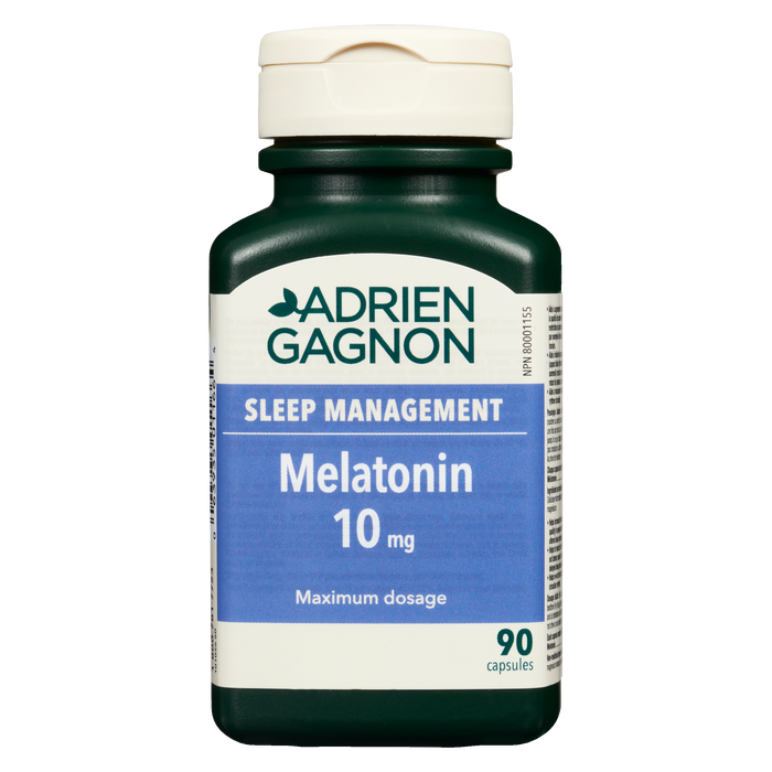 Adrien Gagnon Gestion du sommeil Mélatonine 10 mg 90 capsules