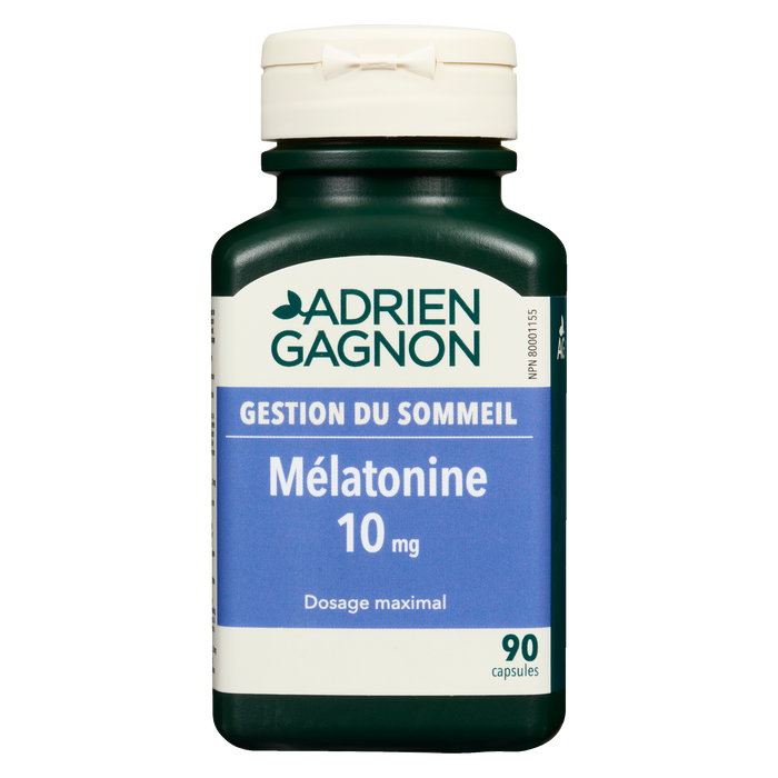 Adrien Gagnon Gestion du sommeil Mélatonine 10 mg 90 capsules