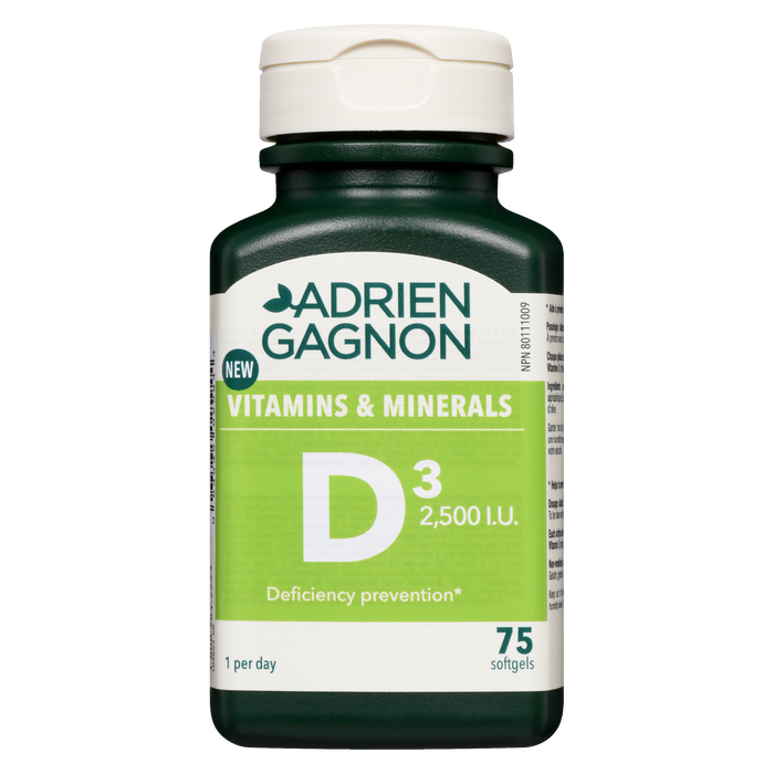 Adrien Gagnon D3 2,500 I.U. 75 Softgels