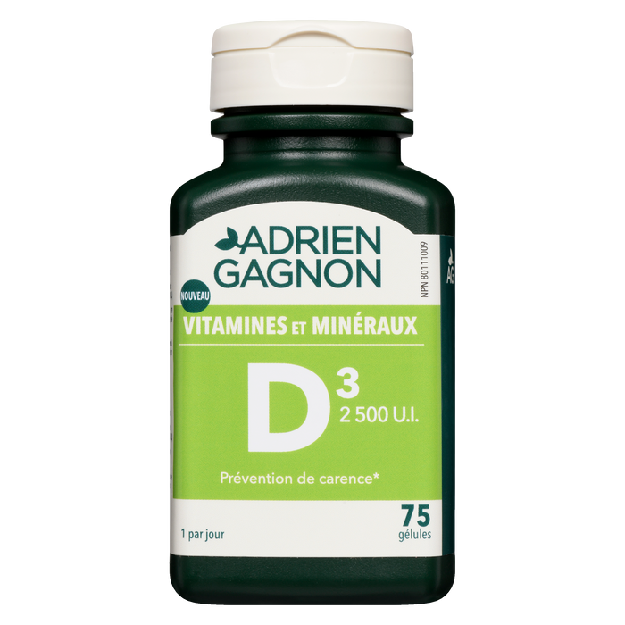 Adrien Gagnon D3 2,500 I.U. 75 Softgels