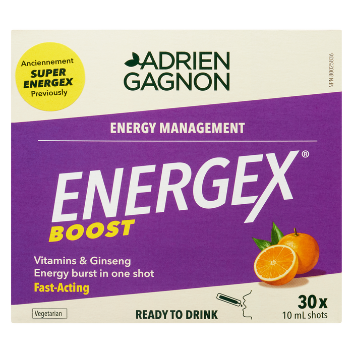 Adrien Gagnon Energex Boost Gestion de l'énergie 30 doses de 10 ml