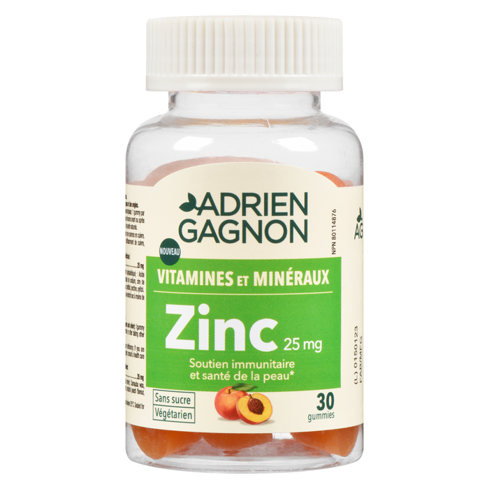 Adrien Gagnon Zinc 25 mg Sugar Free 30 Gummies