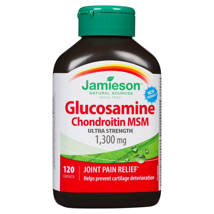 Jamieson Glucosamine Chondroitin MSM Ultra Strength 1,300 mg 120 Caplets