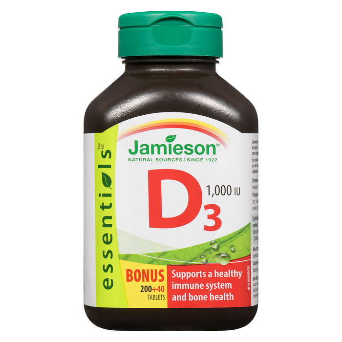 Jamieson Essentials D₃ 1,000 IU Bonus 200+40 Tablets