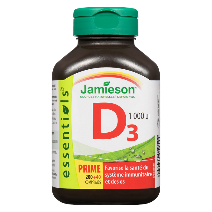 Jamieson Essentials D₃ 1,000 IU Bonus 200+40 Tablets
