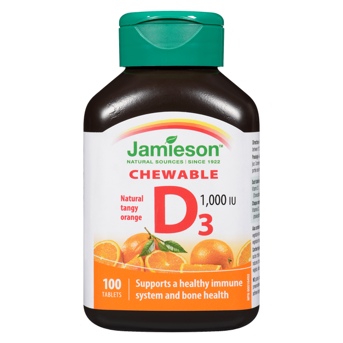 Jamieson D3 Chewable 1,000 IU 100 Tablets