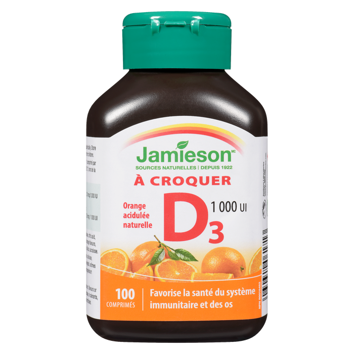 Jamieson D3 Chewable 1,000 IU 100 Tablets