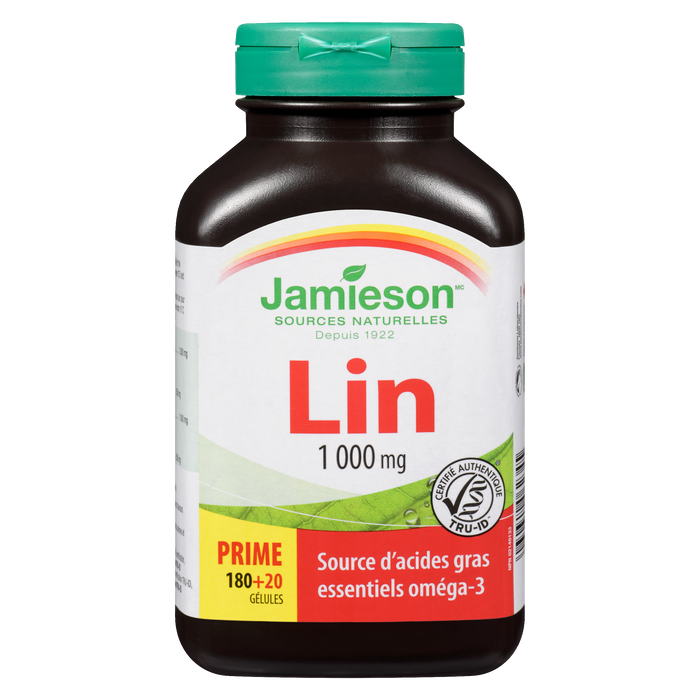 Jamieson Flax 1,000 mg 180 + 20 Softgels