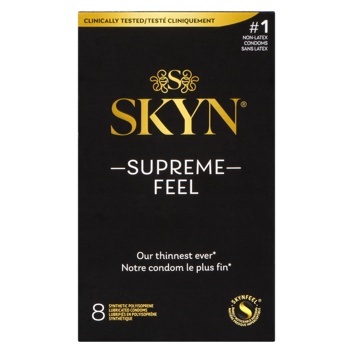 Préservatifs lubrifiés en polyisoprène synthétique SKYN Supreme Feel 8
