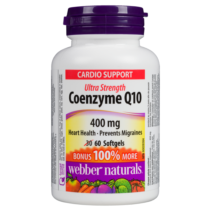 Webber Naturals Cardio Support Ultra Strength Coenzyme Q10 400 mg 60 gélules