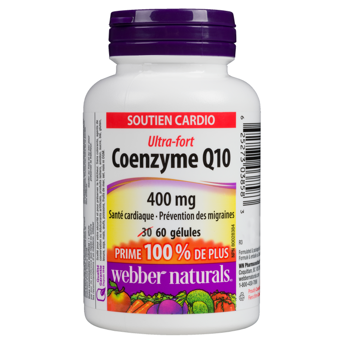 Webber Naturals Cardio Support Ultra Strength Coenzyme Q10 400 mg 60 gélules