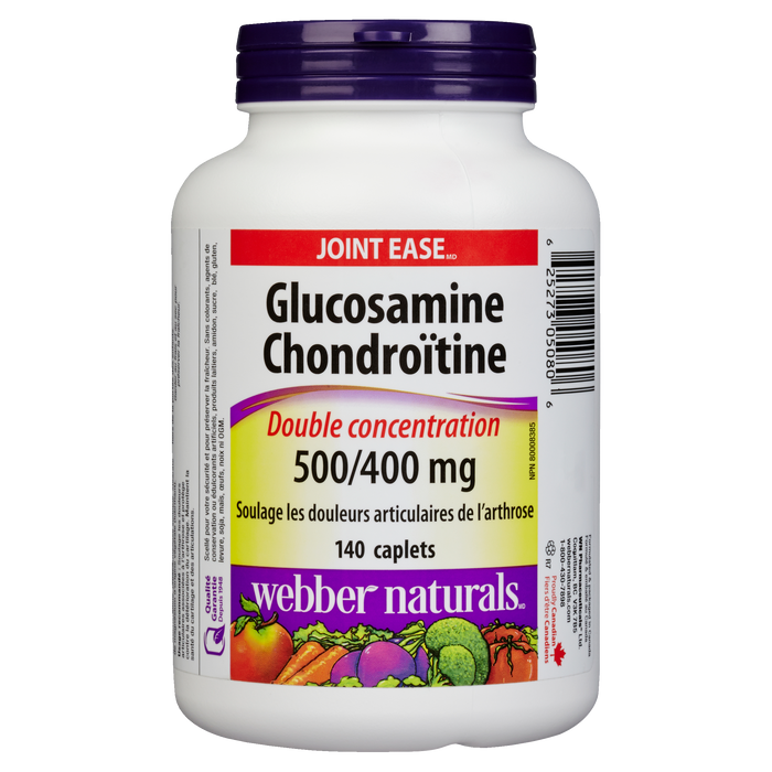 Webber Naturals Joint Ease Glucosamine Chondroïtine Double Force 500/400 mg 140 Comprimés