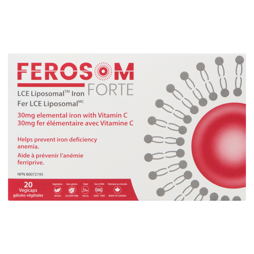 Ferosom Forte LCE Liposomal Iron 20 Vegicaps — GreenShield