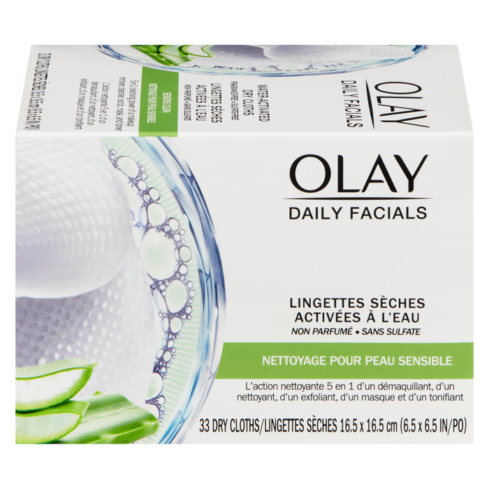 Lingettes Olay DF pour peaux sèches et sensibles