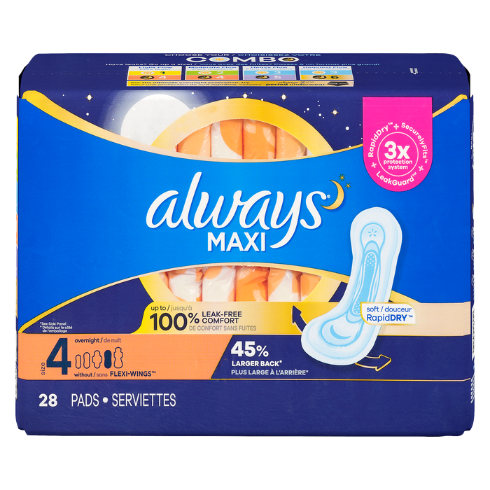 Serviette hygiénique Always Maxi Pad 4 de nuit