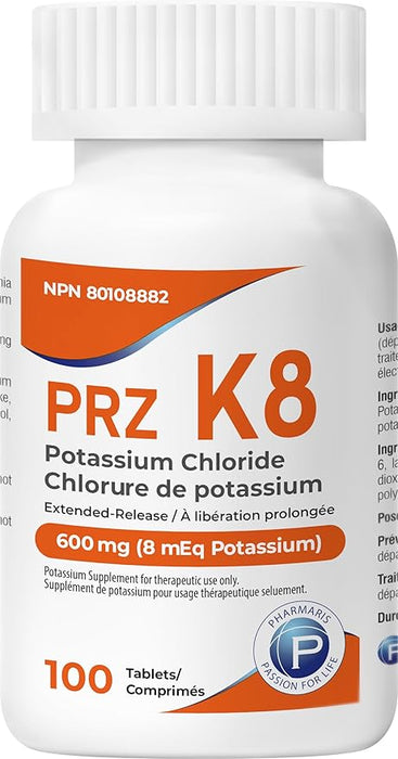 PRZ K8 - Potassium Chloride 600mg Tablets Extended Release