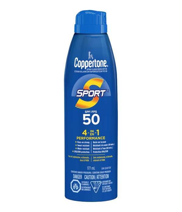 Spray solaire Coppertone Sport SPF 50 4-en-1