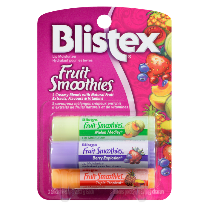 Blistex Fruit Smoothies Lip Moisturizer 3 Sticks x 2.83 g Each