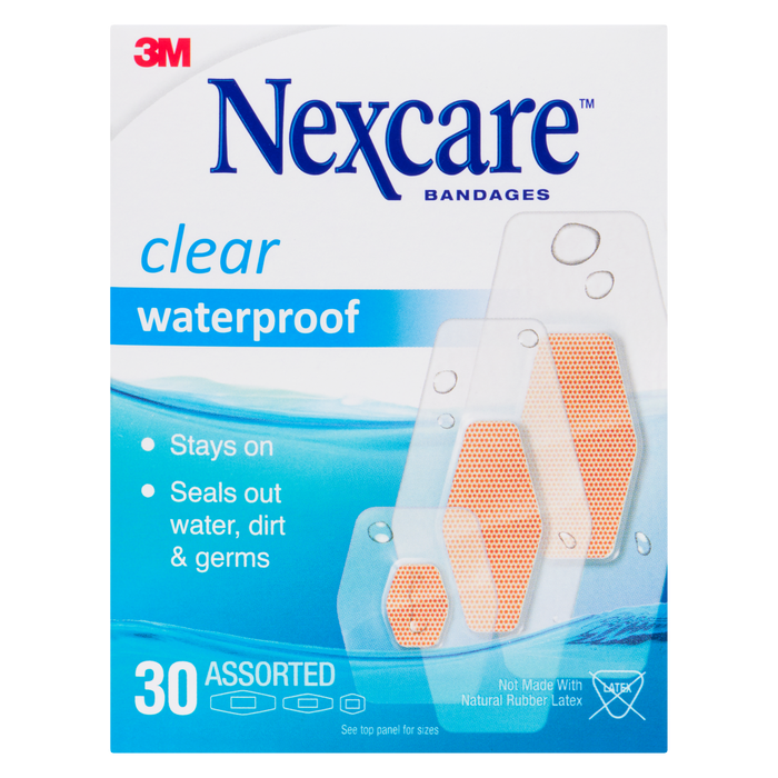 Pansements Nexcare imperméables, 30 unités assorties