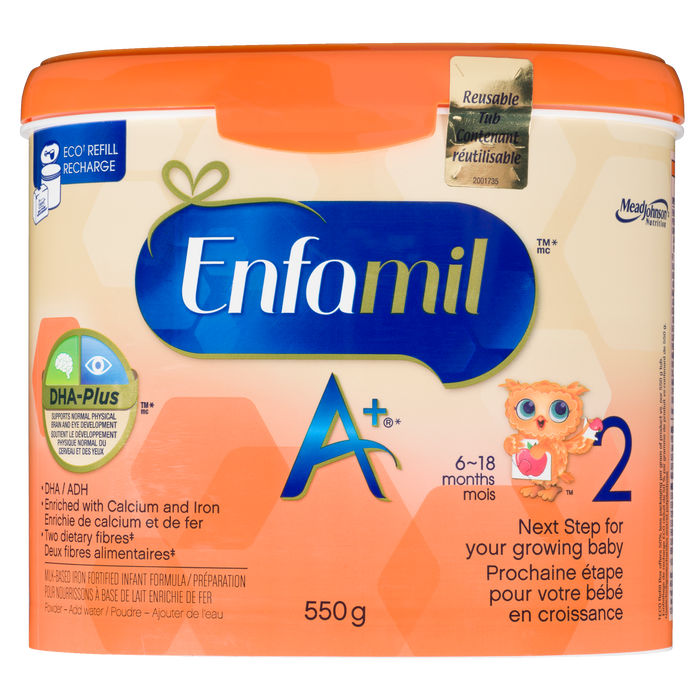 Enfamil A+ 2 Milk-Based Iron Fortified Infant Formula 6-18 Months 550 g