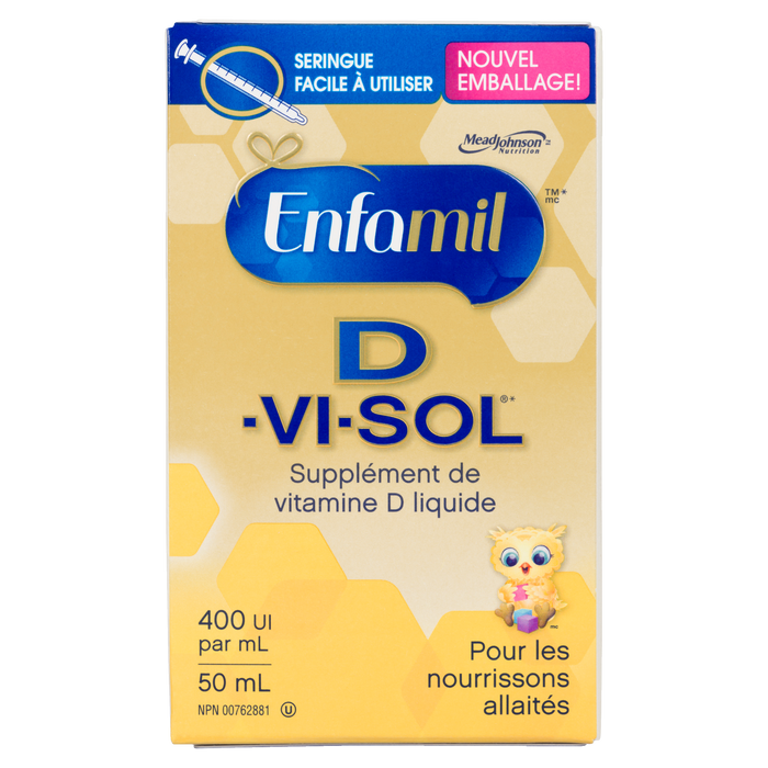 Supplément liquide de vitamine D Enfamil D-Vi-Sol pour nourrissons allaités 50 ml