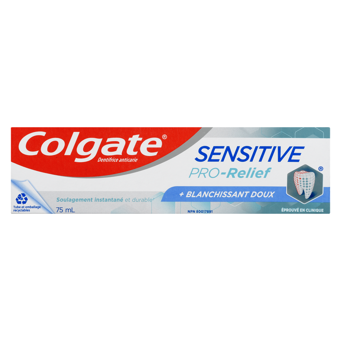 Dentifrice anti-carie Colgate Sensitive Pro-Relief + Blanchiment doux 75 ml