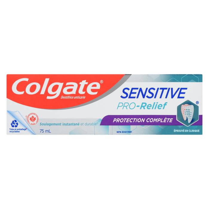 Dentifrice anti-caries Colgate Sensitive Pro-Relief Protection complète 75 ml