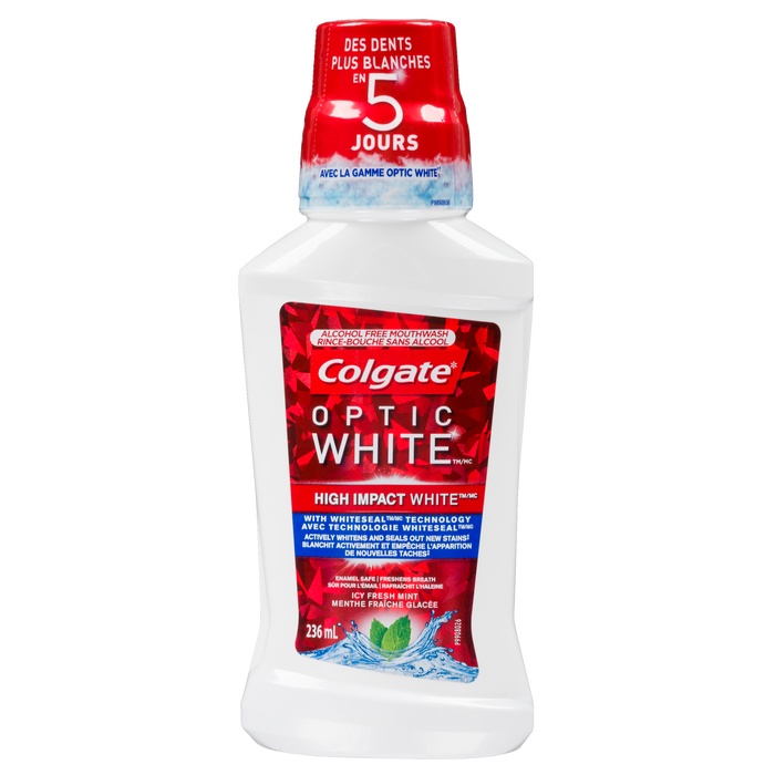 Colgate Optic White Alcohol Free Mouthwash Icy Fresh Mint 236 ml