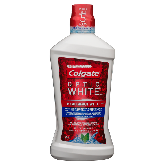 Colgate Optic White High Impact White Icy Fresh Mint Mouthwash 946 ml